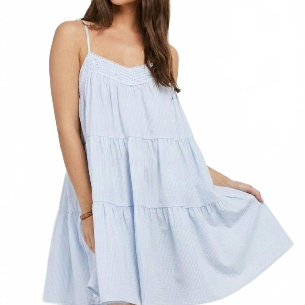 NEW NEEDII pinstripe babydoll mini dress in sky blue